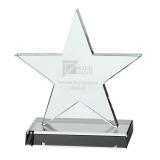 Image of Optical Crystal 5 Pointed Star on Base Award