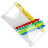 Image of PVC Pencil Case - Clear (Yellow Zip)